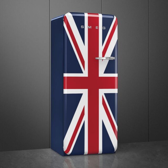 Smeg FAB28LDUJ5 60cm 50s Style Left Hand Hinge Fridge with Icebox, Union Jack