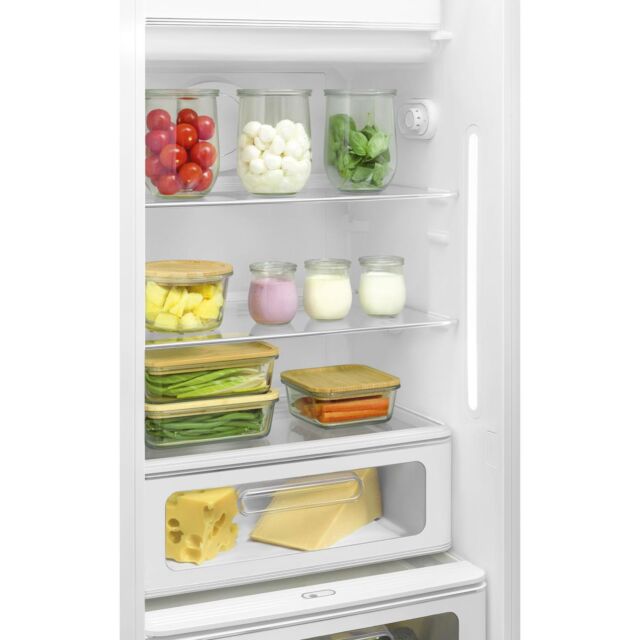 Smeg FAB28LWH6UK Retro Fridge with Icebox Left Hand Hinge - White