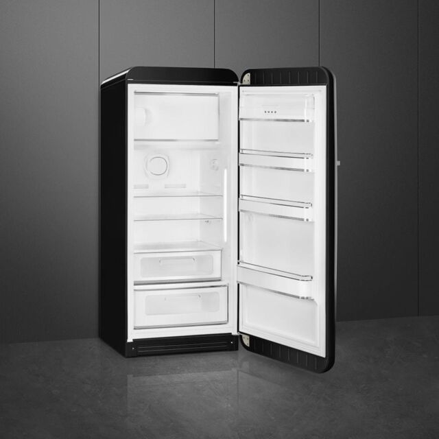 Smeg FAB28RBL6UK Retro Fridge with Icebox Right Hand Hinge - Black