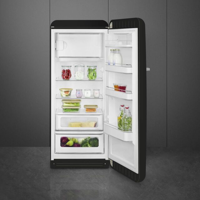 Smeg FAB28RBL6UK Retro Fridge with Icebox Right Hand Hinge - Black