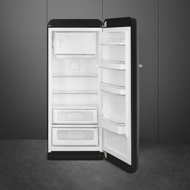 Smeg FAB28RDBB5 60cm 50s Style Right Hand Hinge Fridge with Icebox, Black