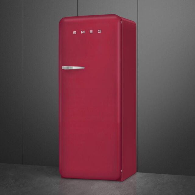 Smeg FAB28RDRB5 60cm 50s Style Right Hand Hinge Fridge with Icebox Ruby, Red