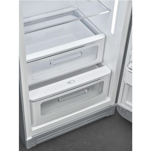 Smeg FAB28RSV5UK Retro Tall Fridge with Ice Box - Silver