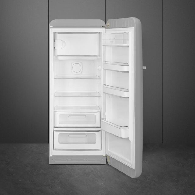 Smeg FAB28RSV5UK Retro Tall Fridge with Ice Box - Silver