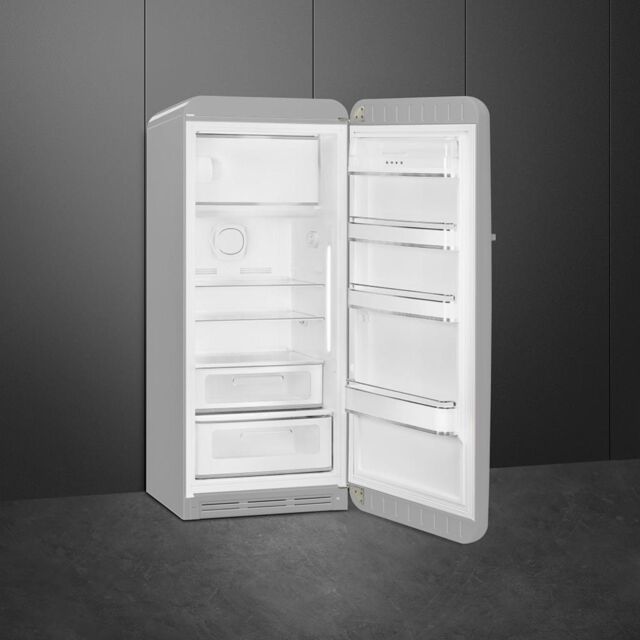 Smeg FAB28RSV5UK Retro Tall Fridge with Ice Box - Silver