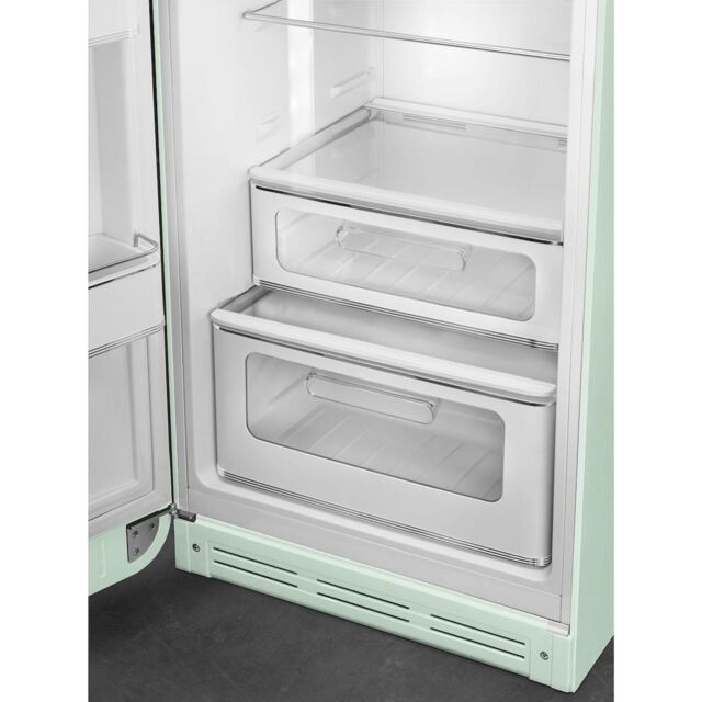 Smeg FAB30LPG5UK 60cm 50s Style Left Hand Hinge Freezer over Fridge, Pastel