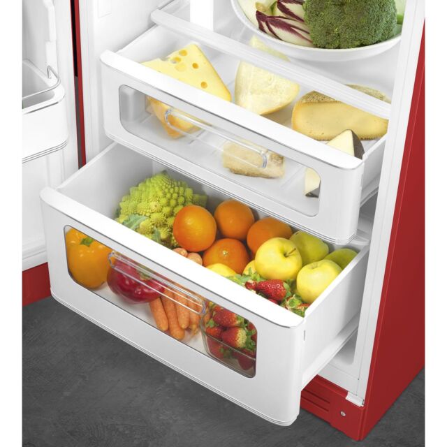 Smeg FAB30LRD6UK Retro Fridge Freezer Left Hand Hinge - Red