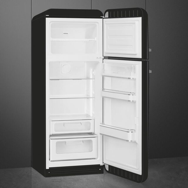 Smeg FAB30RBL6UK Retro Fridge Freezer Right Hand Hinge - Black