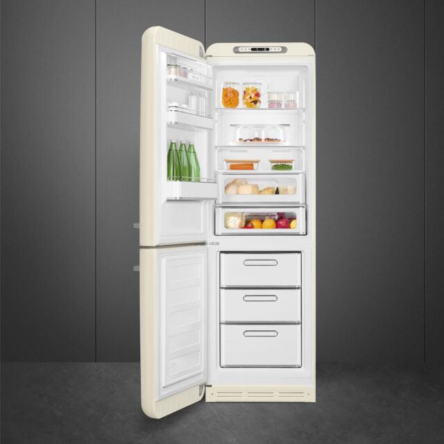 Smeg FAB32LCR6UK Retro Fridge Freezer Left Hand Hinge - Cream