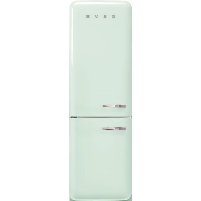 Smeg FAB32LPG5UK 60cm 50s Style Left Hand Hinge Fridge over Freezer, Pastel