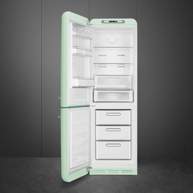 Smeg FAB32LPG6UK Retro Fridge Freezer Left Hand Hinge - Pastel Green
