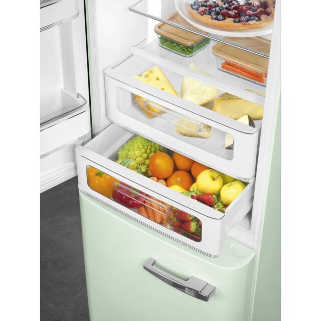 Smeg FAB32LPG6UK Retro Fridge Freezer Left Hand Hinge - Pastel Green