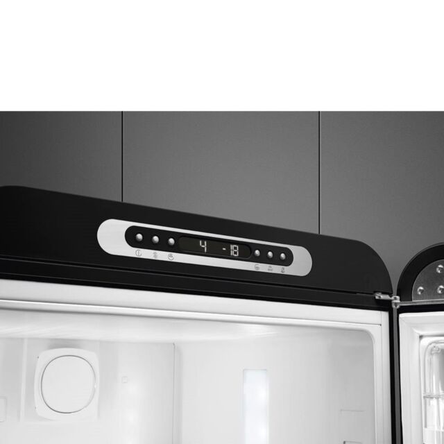 Smeg FAB32RBL5UK 60cm 50s Style Right Hand Hinge Fridge Freezer, Black