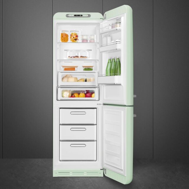 Smeg FAB32RPG6UK Retro Fridge Freezer Right Hand Hinge - Pastel Green