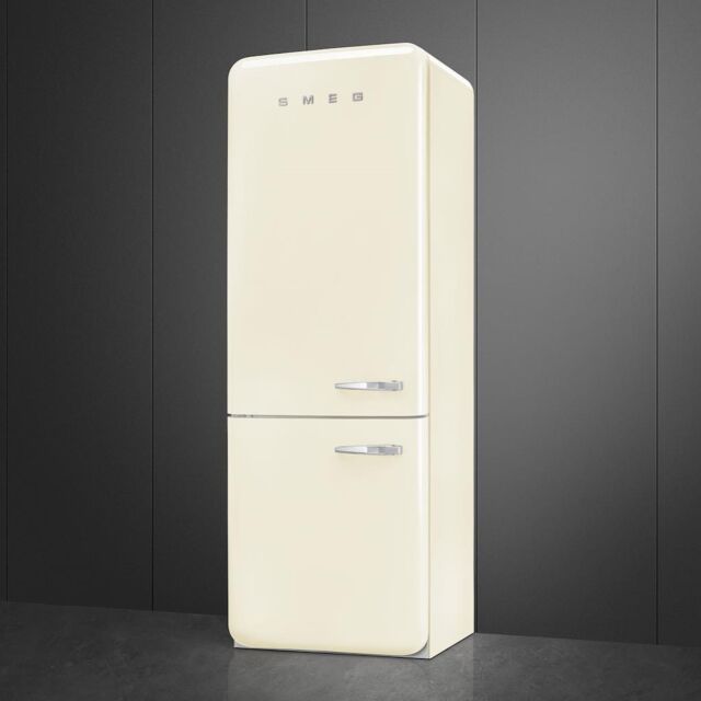 Smeg FAB38LCR6 Retro Fridge Freezer Left Hand Hinge - Cream