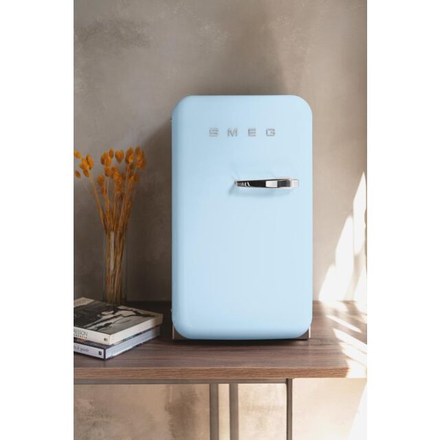 Smeg FAB5LPB6 Retro Mini Fridge Left Hand Hinge - Pastel Blue