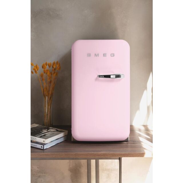 Smeg FAB5RPK6 Retro Mini Fridge Right Hand Hinge - Pink