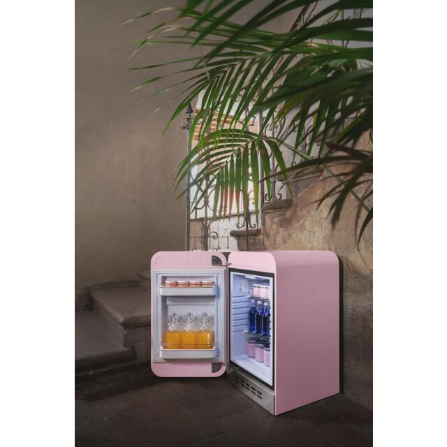 Smeg FAB5RPK6 Retro Mini Fridge Right Hand Hinge - Pink