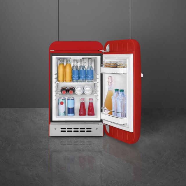 Smeg FAB5RRD6 Retro Mini Fridge Right Hand Hinge - Red