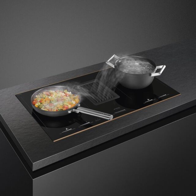 Smeg HOBD682R1 83cm Dolce Stil Novo Venting Induction Hob with Copper Trim
