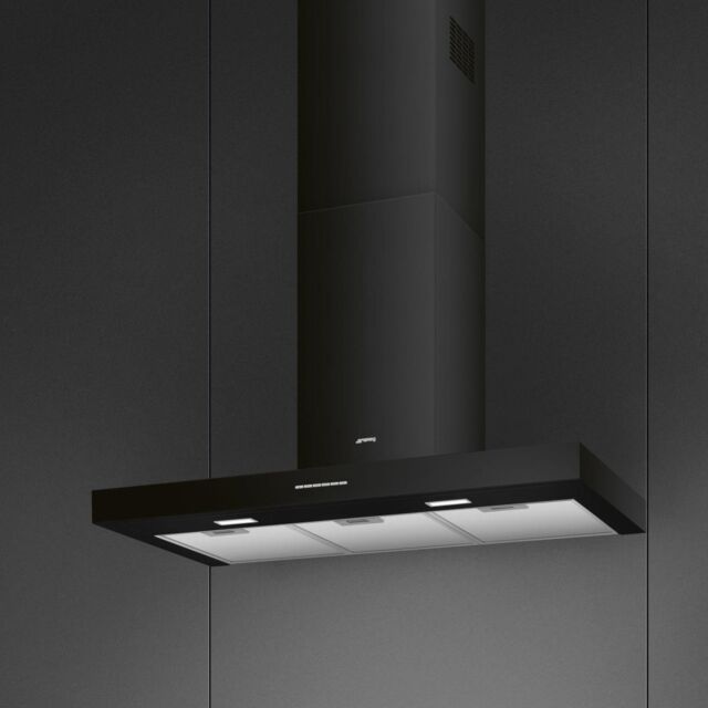Smeg KBT900BL 90cm Chimney Cooker Hood - Black