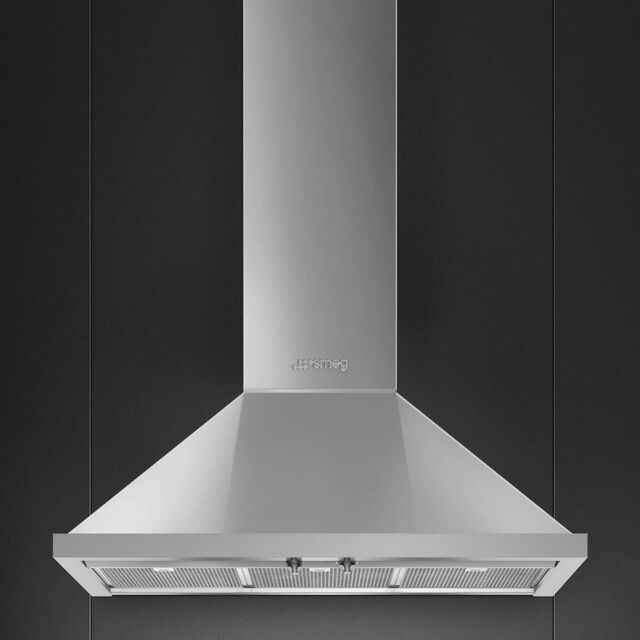 Smeg KPF9X 90cm Portofino Chimney Hood, Stainless Steel