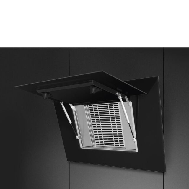Smeg KV194B3 90cm Linea Angled Chimney Auto Vent 2.0 Hood , Black