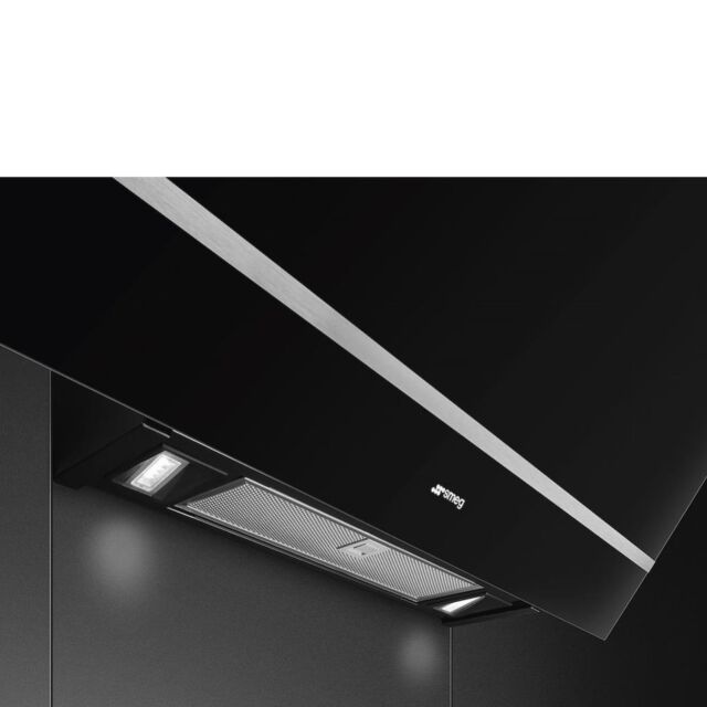 Smeg KV28N 80cm Angled Chimney Hood, Black