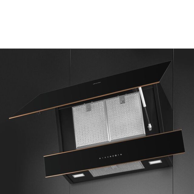 Smeg KV694R 90cm Dolce Stil Novo Angled Chimney Hood with Copper Trim Auto