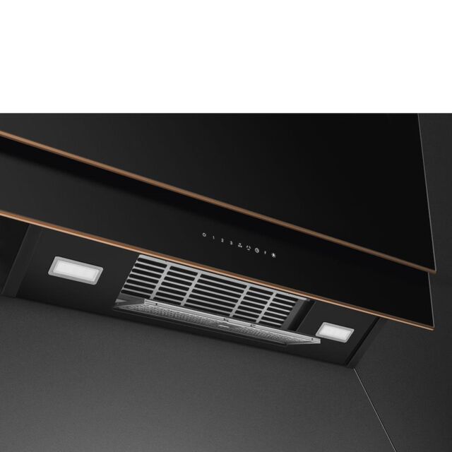 Smeg KV694R 90cm Dolce Stil Novo Angled Chimney Hood with Copper Trim Auto