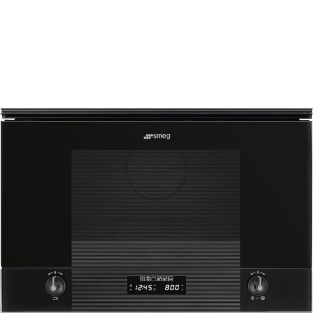 Smeg MP122B3 Linea 22 Litre Built In Microwave with Grill , Black