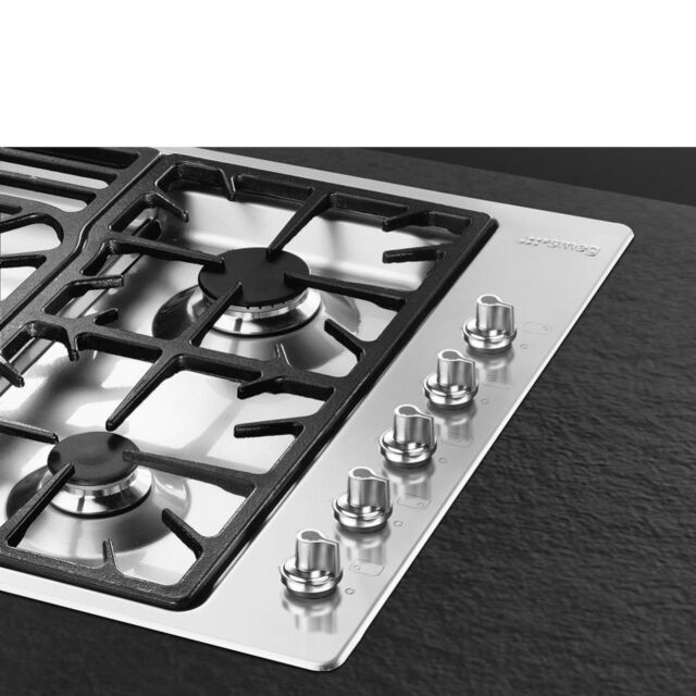 Smeg PGF95-4 87cm Classic Gas Hob, Stainless Steel