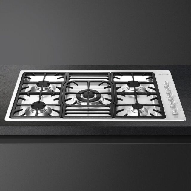 Smeg PGF95-4 87cm Classic Gas Hob, Stainless Steel