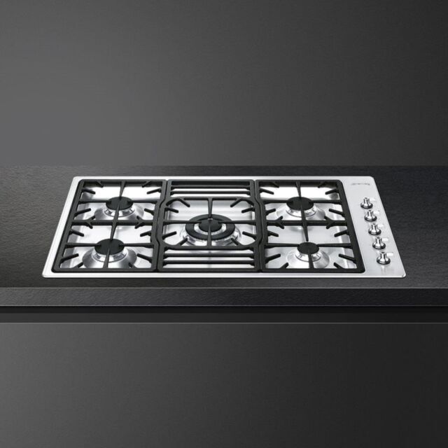 Smeg PGF95-4 87cm Classic Gas Hob, Stainless Steel