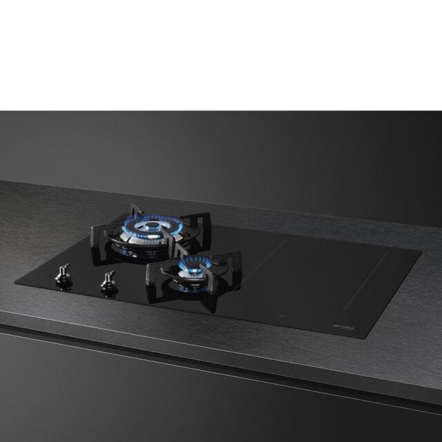 Smeg PM3743D 75cm Eclipse Mixed Fuel Hob 2 Gas Burners 1 Induction Multizone