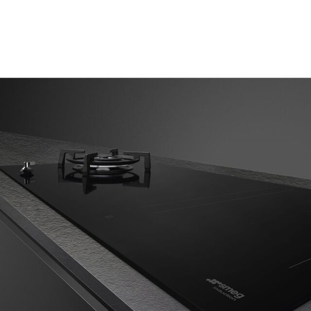 Smeg PM3953D 90cm Eclipse Mixed Fuel Hob 1 Gas Burner 2 Induction Multizones