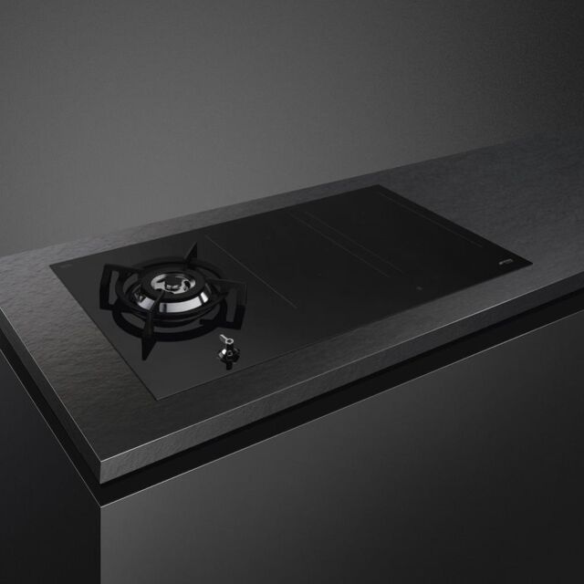 Smeg PM3953D 90cm Eclipse Mixed Fuel Hob 1 Gas Burner 2 Induction Multizones
