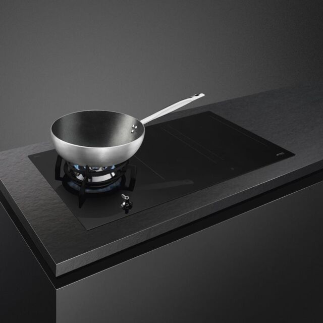 Smeg PM3953D 90cm Eclipse Mixed Fuel Hob 1 Gas Burner 2 Induction Multizones
