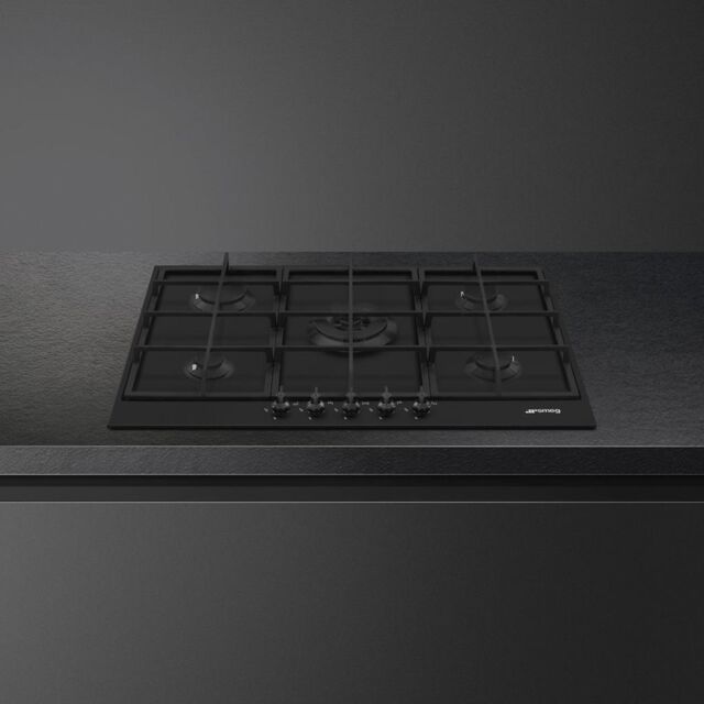 Smeg PX375MB 75cm Classic Gas Hob, Matte Black