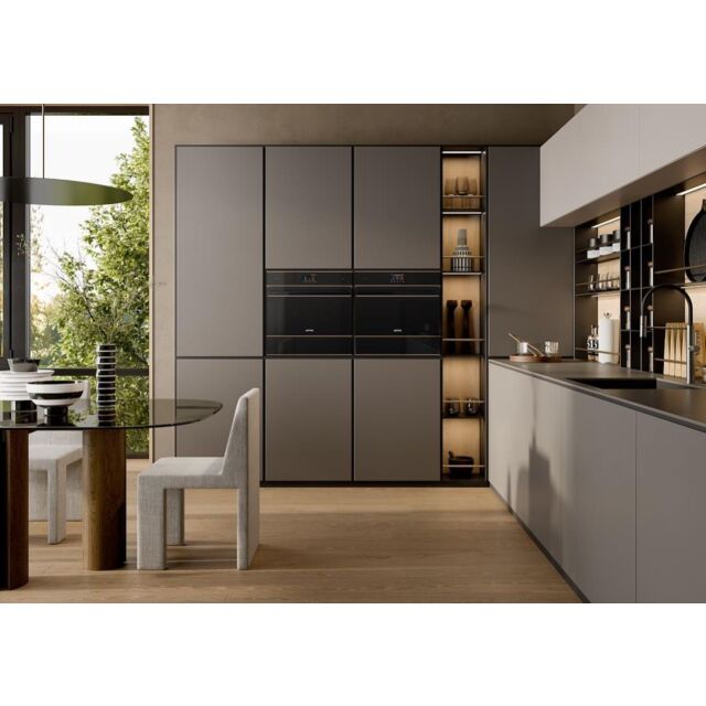 Smeg CPRT615NR 15cm Height Dolce Stil Novo Warming Drawer, Black Glass