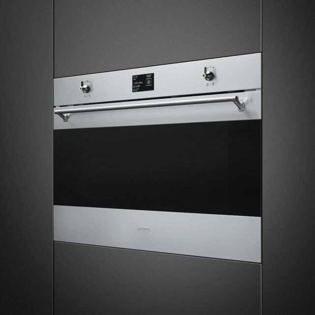Smeg SFP9395X1 90cm Classic Pyrolytic Single Oven, Stainless Steel