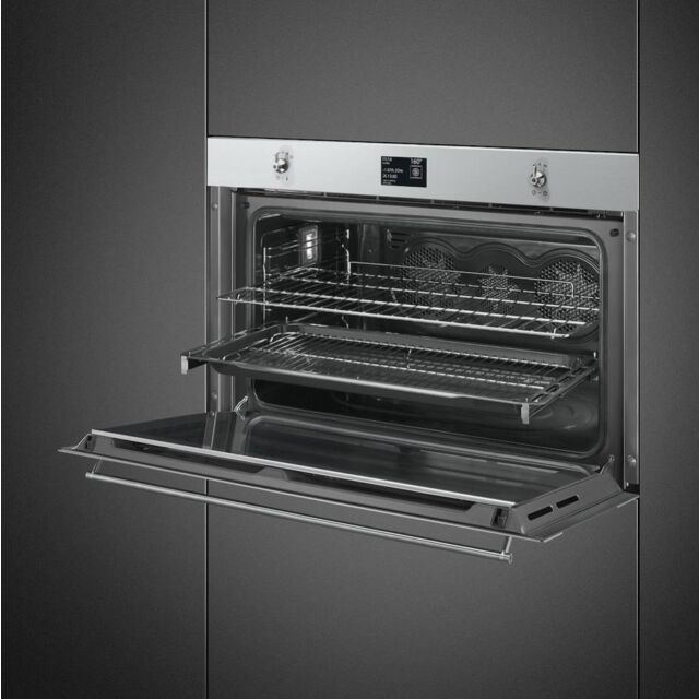 Smeg SFP9395X1 90cm Classic Pyrolytic Single Oven, Stainless Steel