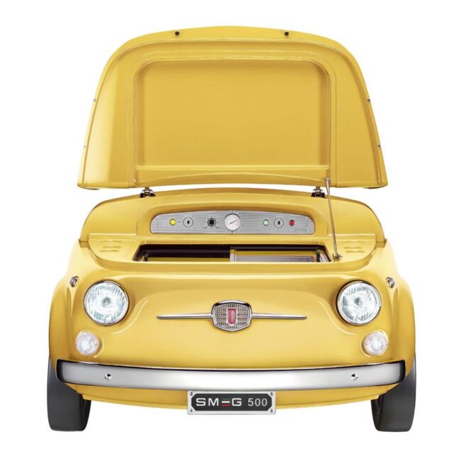 Smeg SMEG500G 50s Retro Style FIAT 500 Refrigerator, Yellow