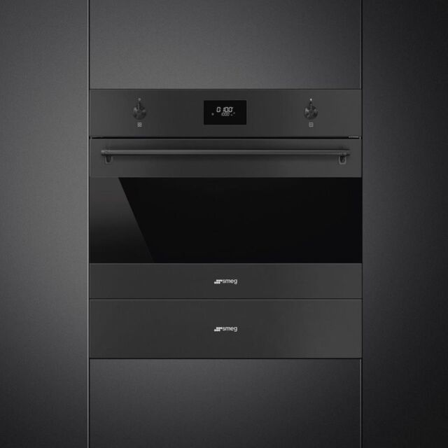 Smeg SO4301M0N Compact 45cm Classic Microwave with Grill, Matte Black