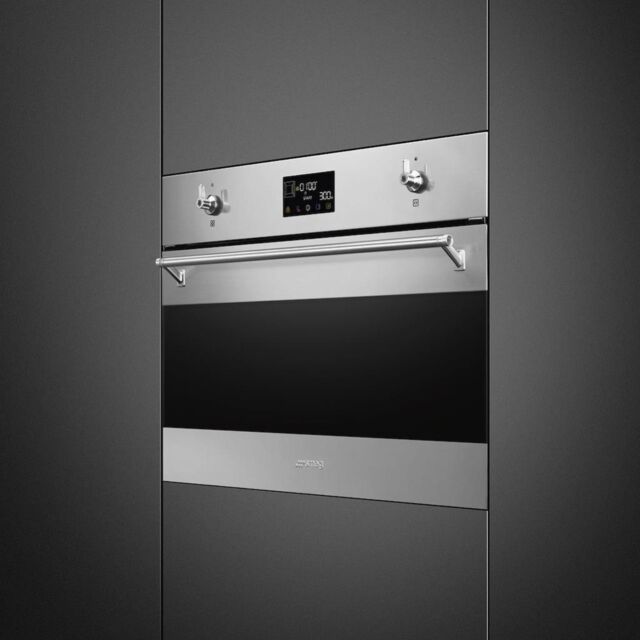 Smeg SO4302M1X 45cm Classic Combi Microwave, Stainless Steel