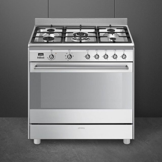 Smeg SUK91MFX9 90cm Concert Dual Fuel Range Cooker, Stainless Steel