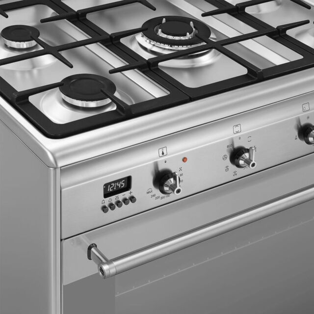 Smeg SUK91MFX9 90cm Concert Dual Fuel Range Cooker, Stainless Steel