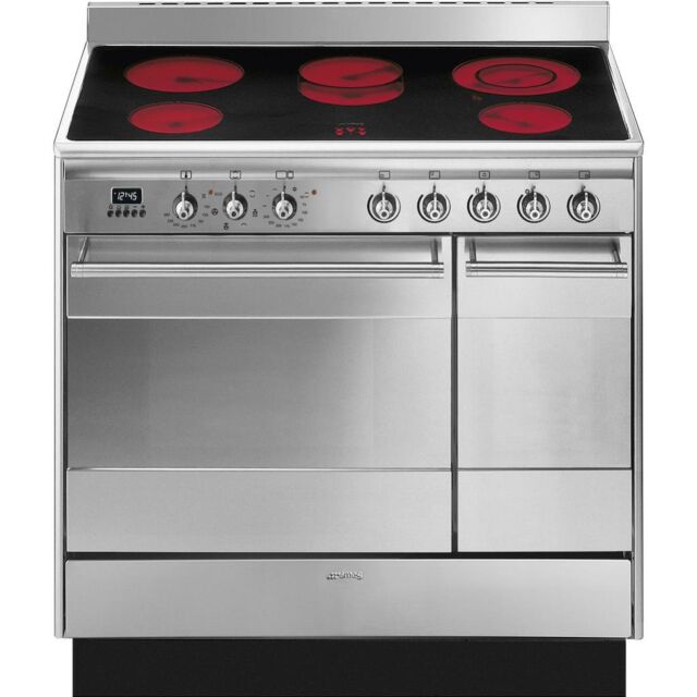 Smeg SUK92CMX9 90cm Concert Electric Range Cooker, Stainless Steel