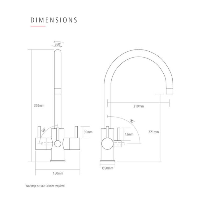 Caple ARDPUR/CH Ardor Puriti Monobloc tap
