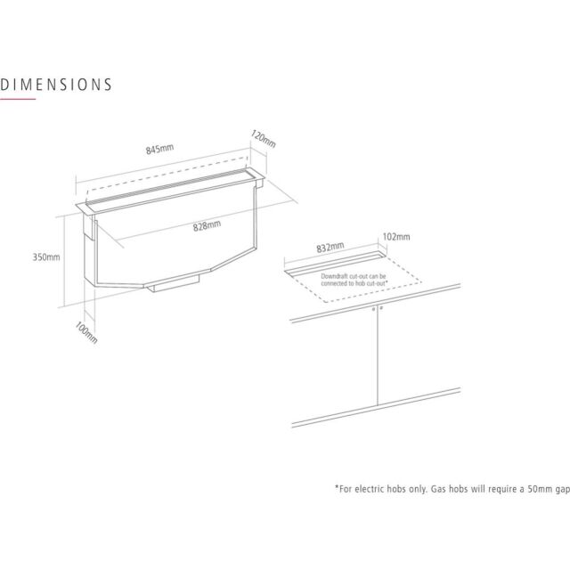 Caple DD903BK Flip Operation Downdraft Extractor